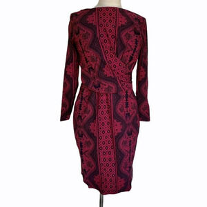 LA PETITE ROBE DI CHIARA BONI Women’s Size 8 Burgundy Printed Sheath Dress